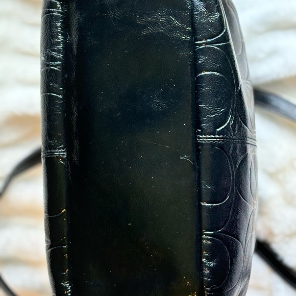 Coach Black Shoulder Bag with Embossed Pattern - Picture 8 of 15